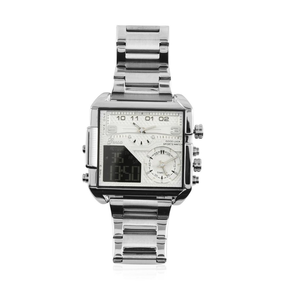Men's Watch with Stainless Steel Strap & Back